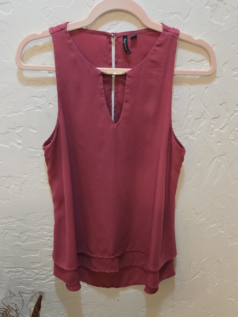 HeartSoul Rose Mauve Keyhole Layered Sleeveless Camisole